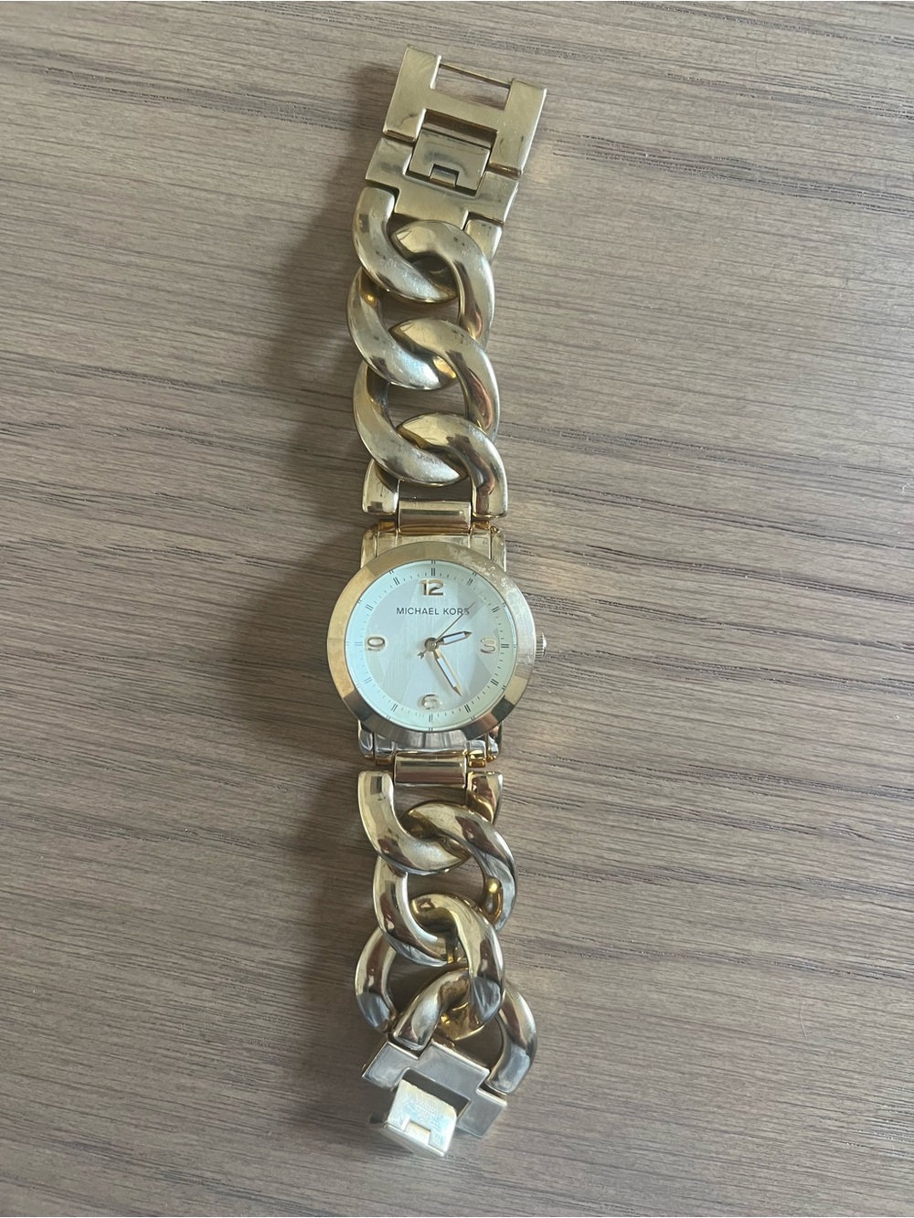 Michael Kors Gold Link Bracelet Watch with Mother-of-Pearl Dial